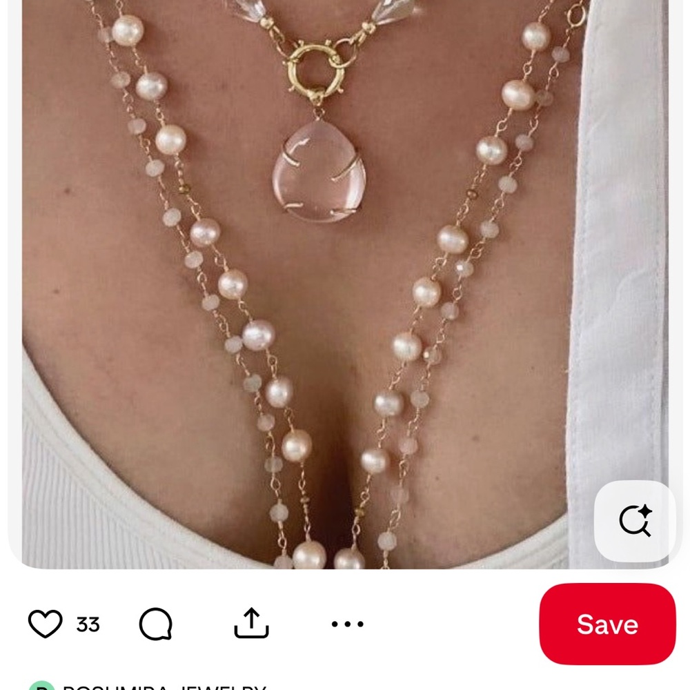 Pink quartz Bracelet and Necklace Set